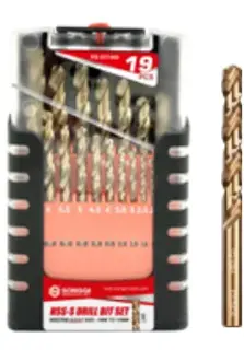 19 PCS Twist Drill Bit Set (Industrial)